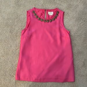 Kate Spade hot pink sleeveless jeweled top